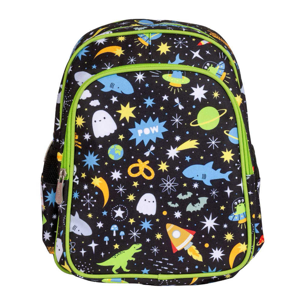 Mochila Grande Galaxy Lovely Niños A Little Lovely Company Negro Verde