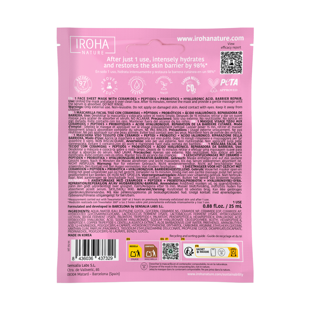 Mascarilla Facial Reparadora de la Barrera con Ceramidas