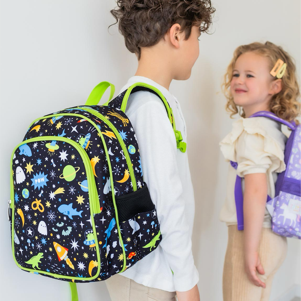 Mochila Grande Galaxy Lovely Niños A Little Lovely Company Negro Verde