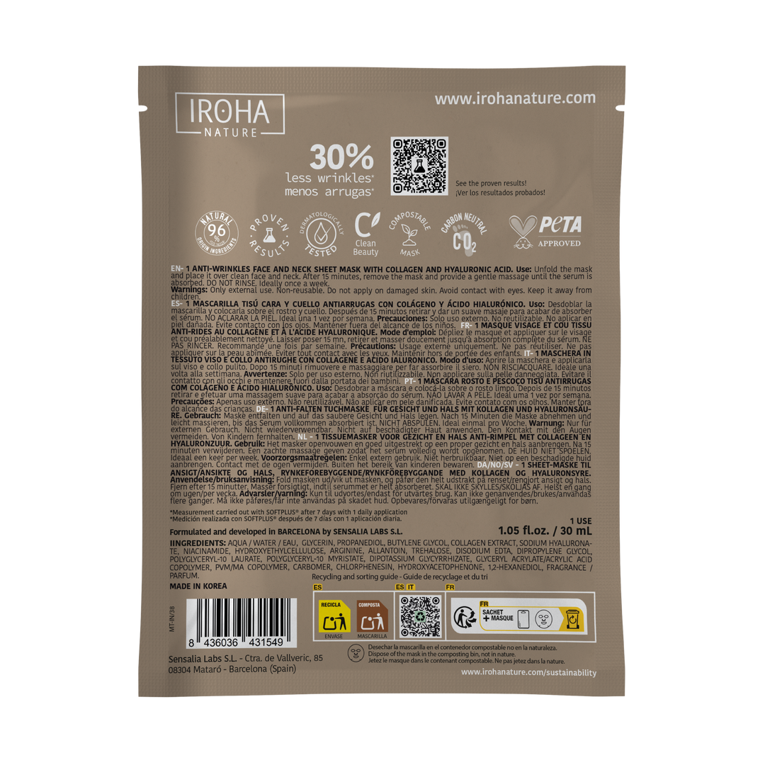 Mascarilla Facial Antiarrugas con Colágeno