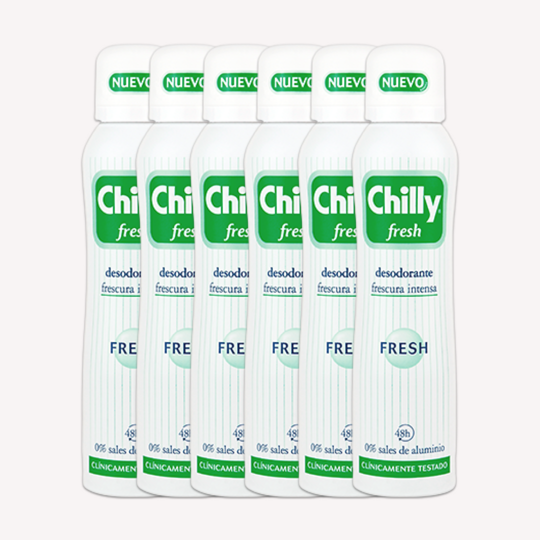 Pack 6 Chilly Desodorante Spray Fresh Sin Aluminio 150ml