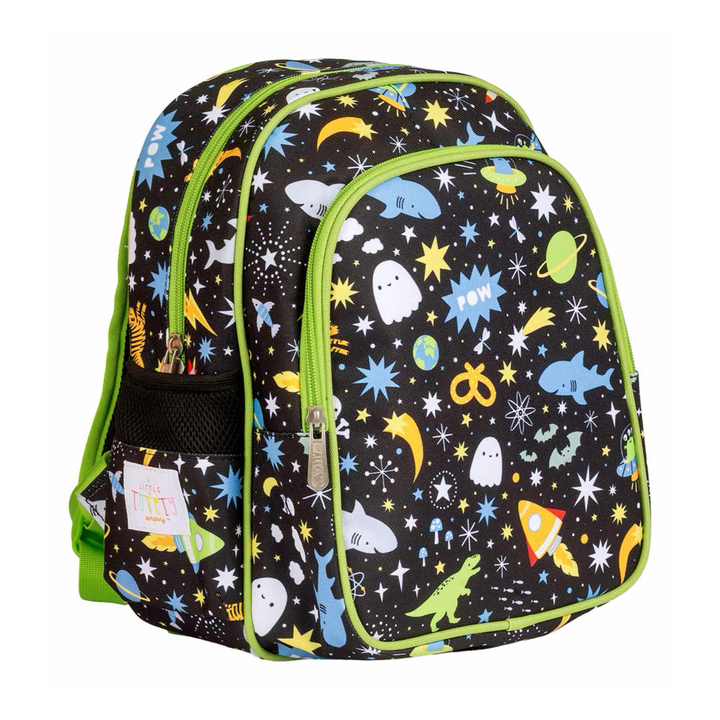 Mochila Grande Galaxy Lovely Niños A Little Lovely Company Negro Verde