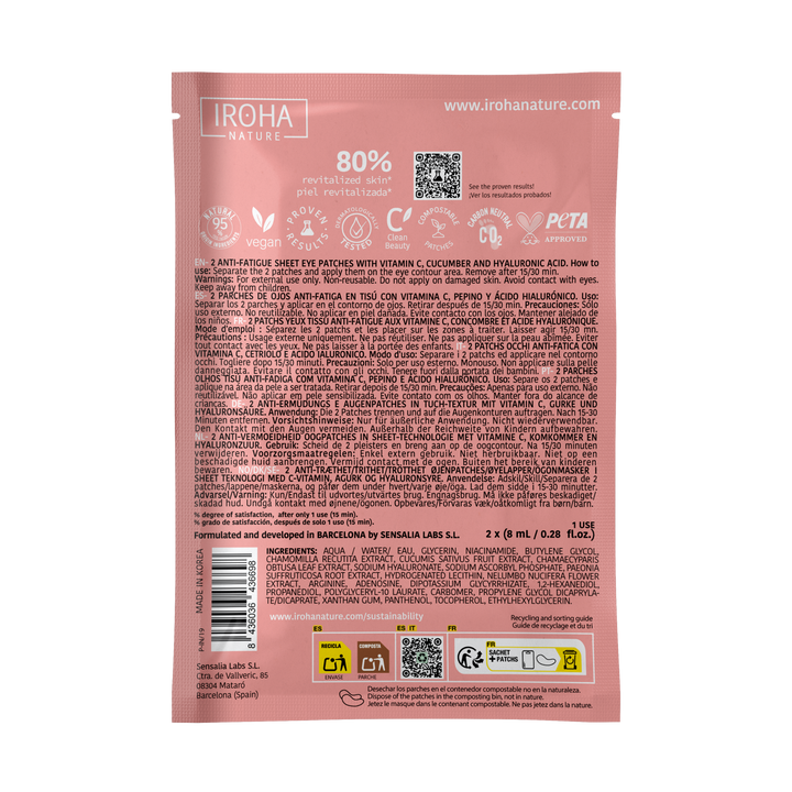 Parches para Ojos Antifatiga con Vitamina C