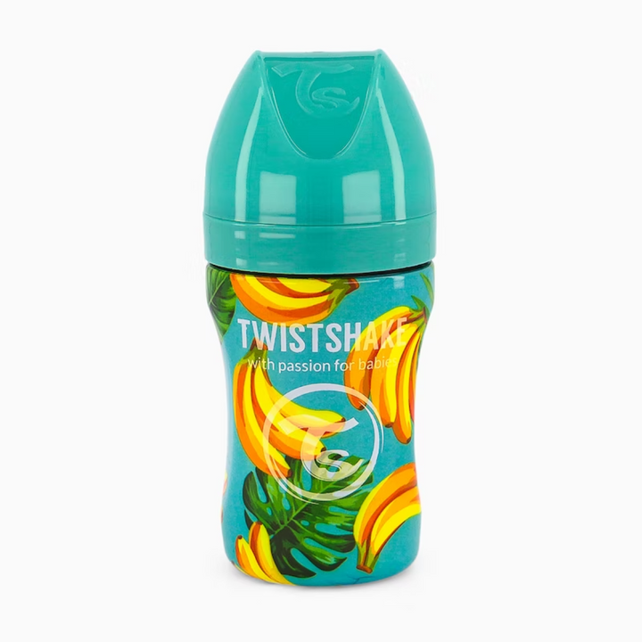 Biberón Acero Anticólico 260ml Estampado Banana Twistshake
