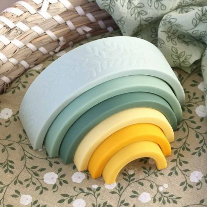 Arcoiris Colores Verde Amarillo Juguete Para Apilar Little Lovely