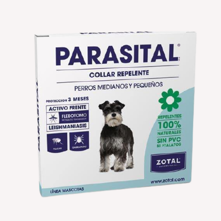 Collar Antiparasitario Perros Medianos y Pequeños Parasital De Zotal