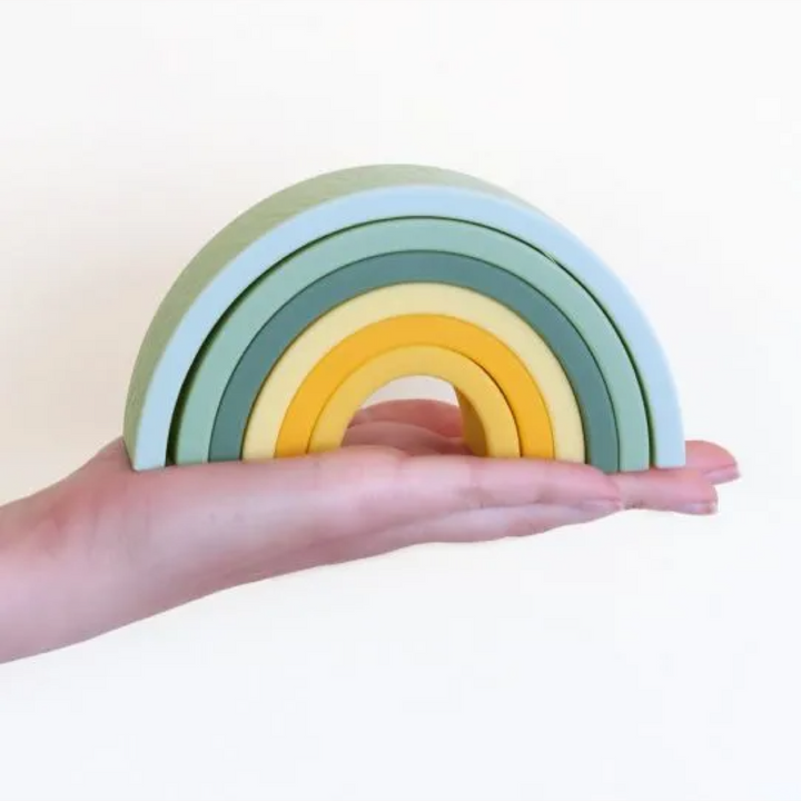 Arcoiris Colores Verde Amarillo Juguete Para Apilar Little Lovely
