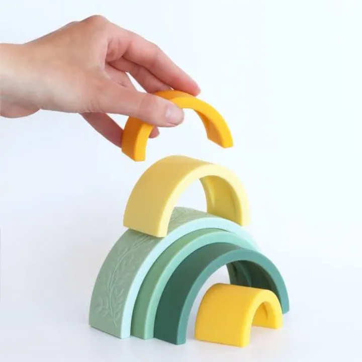 Arcoiris Colores Verde Amarillo Juguete Para Apilar Little Lovely